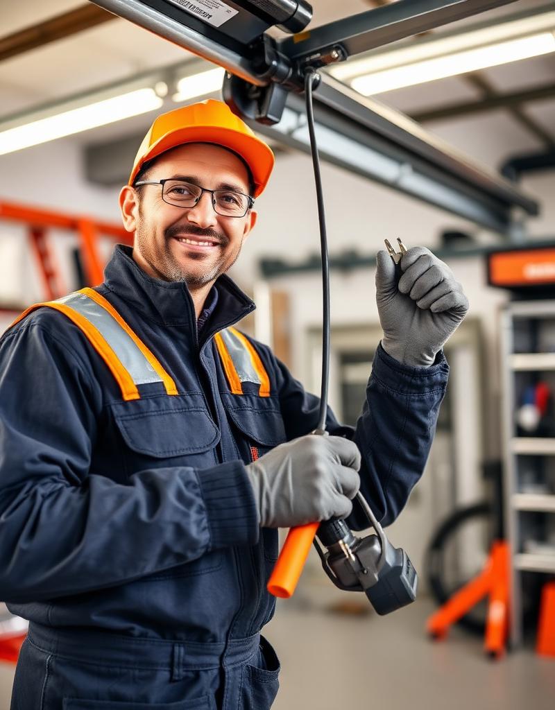Professional technician providing emergency garage door service